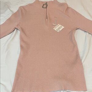 Pink Ribbed Long Sleeve Sweater C130